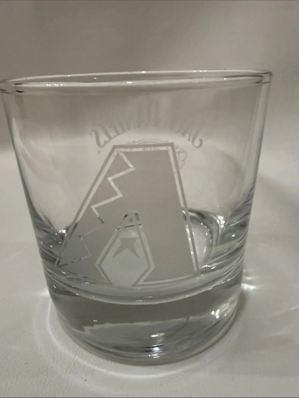 Jack Daniels & Arizona Diamondbacks Clear 8 Oz Glass Whiskey Tumbler Etched Logo